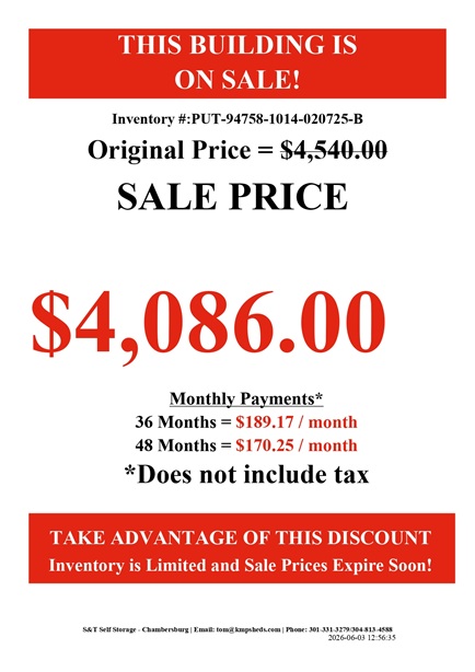rent to own 10x14 utility shed