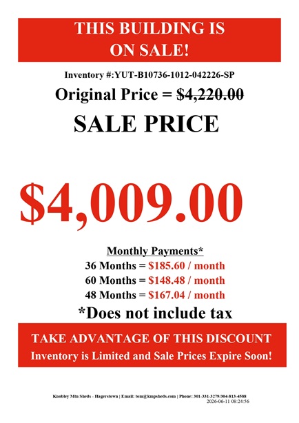 rent to own 10x12 utility in MD