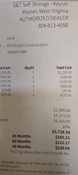 10x16 garage utility on sale price