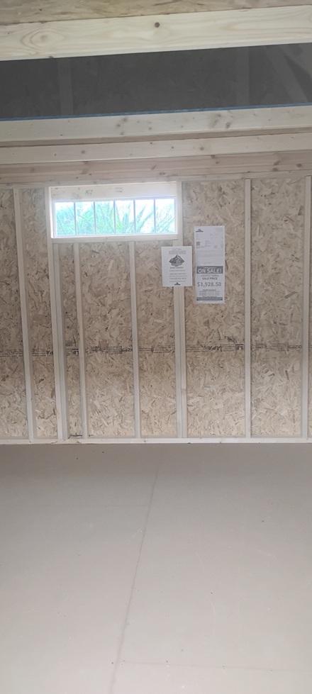 10x12 lofted barn inside