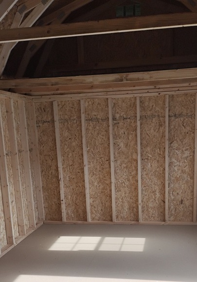 10x16 utility with dormer look inside