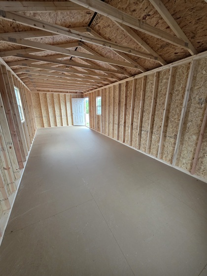 12x30 utility with 8 foot walls with house door