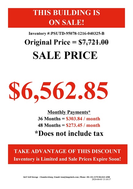rent to own 12x16 utility with dormer