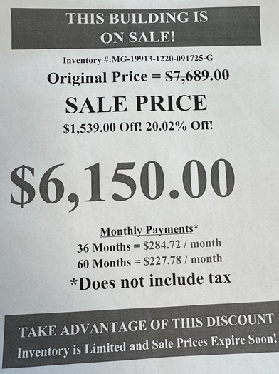 rent to own 12x20 garage utility
