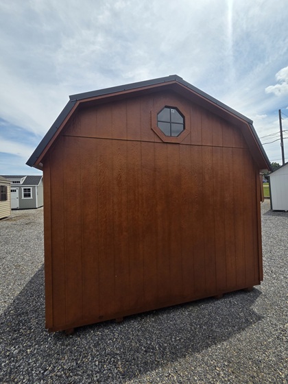 12x30 lofted garage with windows and door