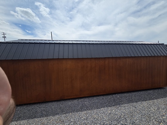 12x30 lofted garage side view custom roof