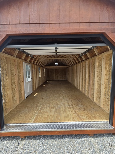 12x30 lofted garage look inside