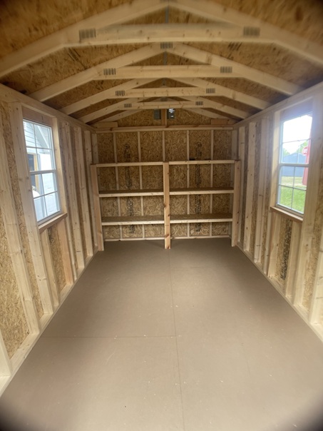 8x12 utility building with shelves in MD