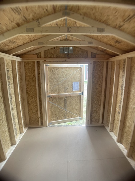 look inside this 8x12 utility shed