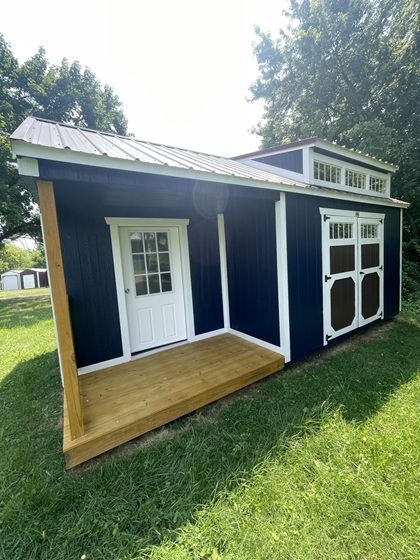 12x20 utility with side porch and dormer