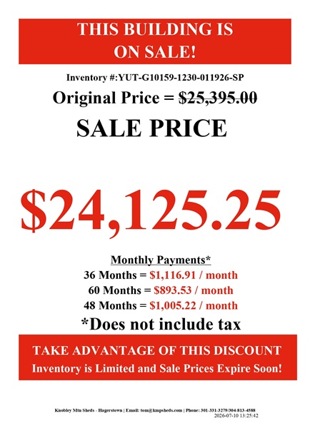 rent to own 12x30 log cabin in Hagerstown MD