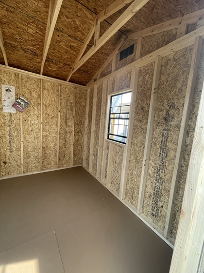 10x12 utility with 8 foot walls and windows