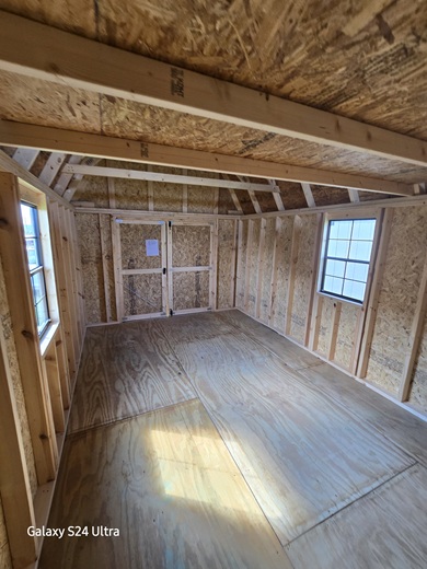 10x16 lofted barn with double doors
