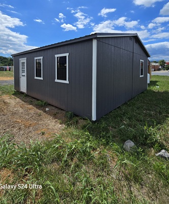24x24 double wide garage with windows and single door