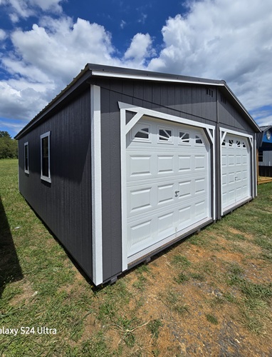 24x24 double wide garage with 2 standard garage panels
