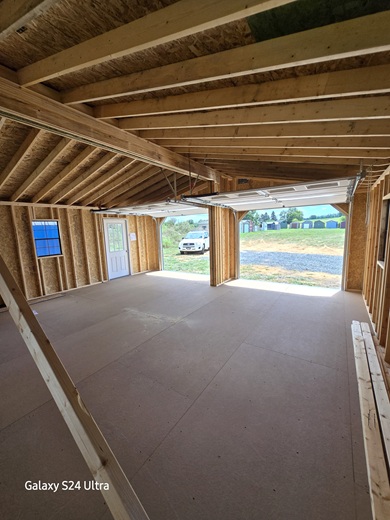 look inside this 24x24 double wide garage