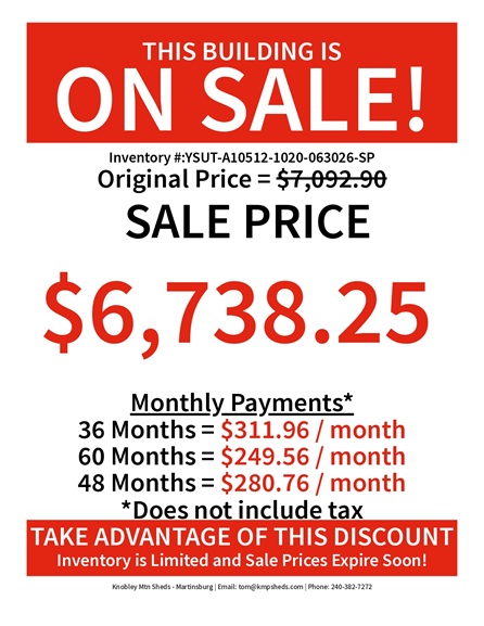 rent to own 10x20 utility in WV