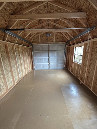 12x24 lofted garage with standard panel