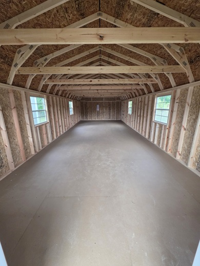 14x40 lofted playhouse with many windows