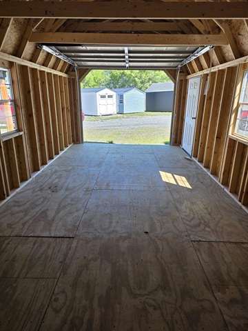 12x24 lofted garage with standard panel