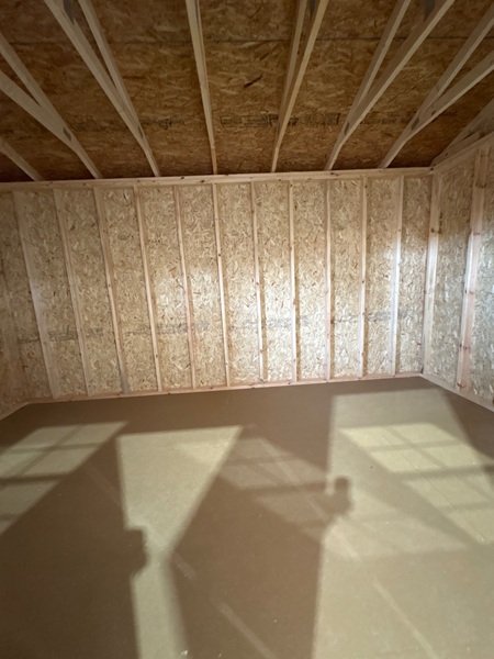 10x16 utility with 8 foot walls look inside