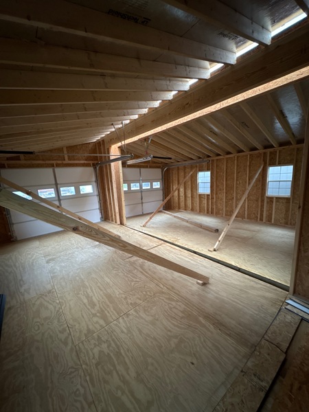 24x24 double wide garage with standard panels and many windows