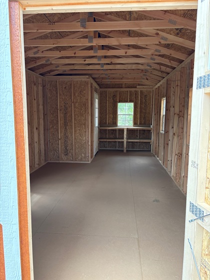12x24 utility with side porch and many windows