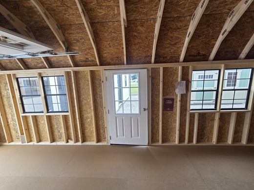 12x24 lofted garage look inside