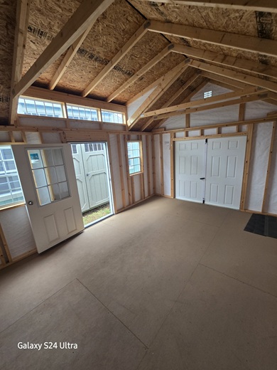 inside look at 12x16 vinyl utility with dormer for sale in WV