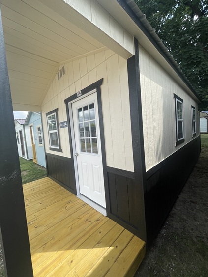 12x24 playhouse with vaulted gable and single front door with windows