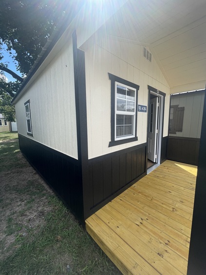 12x24 playhouse with vaulted gable and many windows