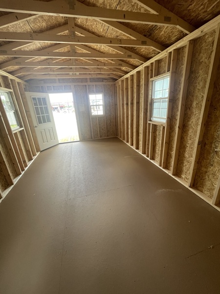 12x24 playhouse with vaulted gable inside view