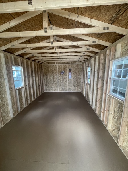look inside this 12x24 playhouse with vaulted gable