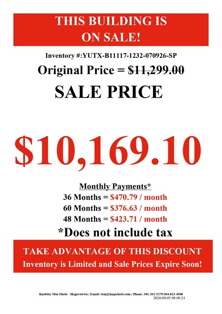 rent to own 12x32 utility in Maryland
