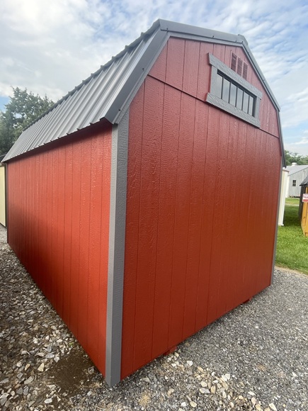 purchase this 10x16 side lofted barn with Tech Shield on roof and rustic red paint