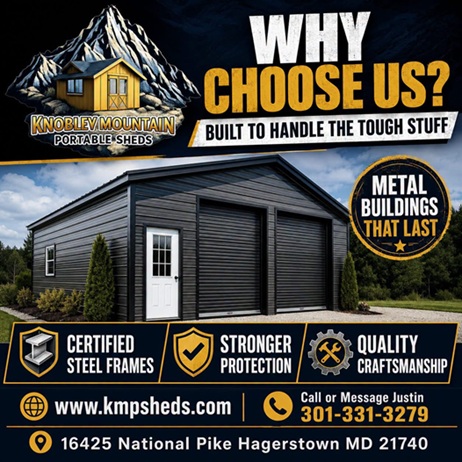 call Justin for metal garages or steel buildings for sale in Maryland