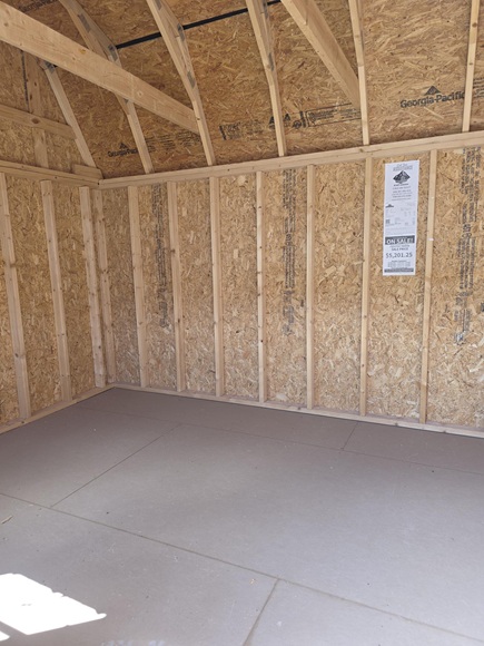 10x16 lofted barn with double doors and windows