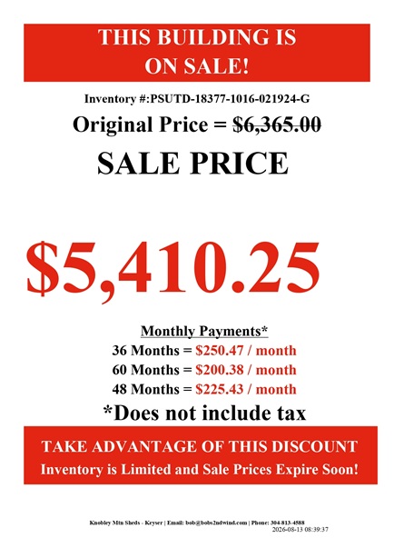 rent to own 10x16 utility with dormer
