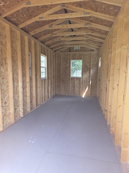 8x20 utility shed with 8 foot walls with windows