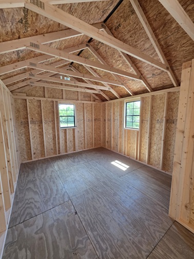 12x36 utility with center porch and many windows