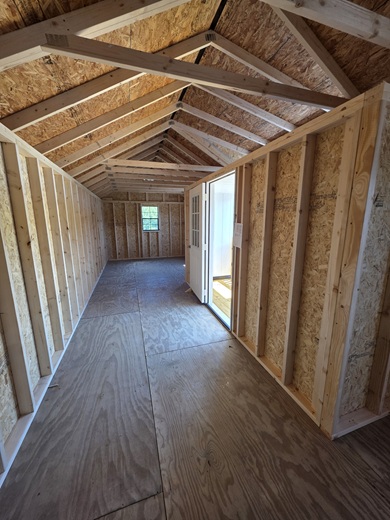 12x36 utility with center porch with single door with windows