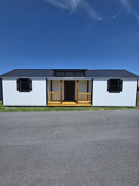 buy 12x36 utility with center porch with roof overhang in Virginia