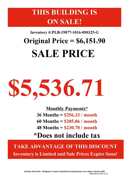 rent to own 10x16 lofted barn