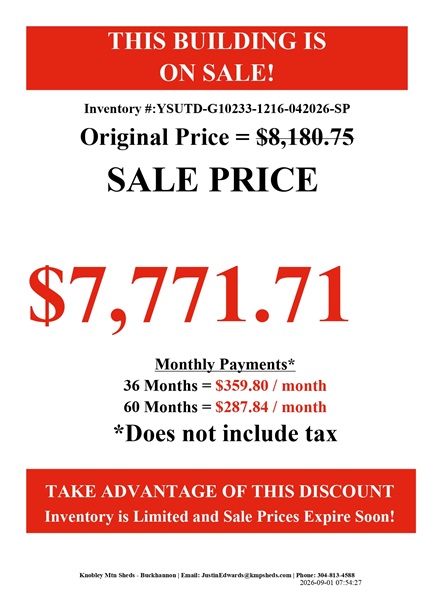 rent to own 12x16 utility with dormer packages