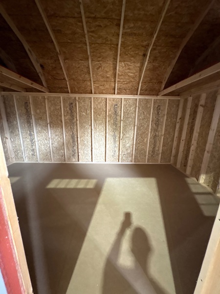 look inside 10x16 side lofted barn with 6 foot ramp