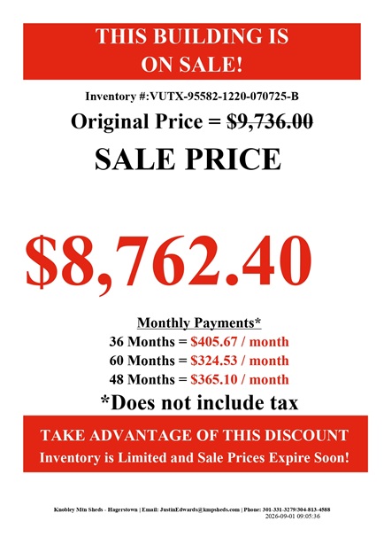 rent to own 12x20 vinyl garage utility