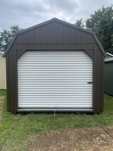 12x20 lofted barn with 9 foot garage and custom roof in Maryland