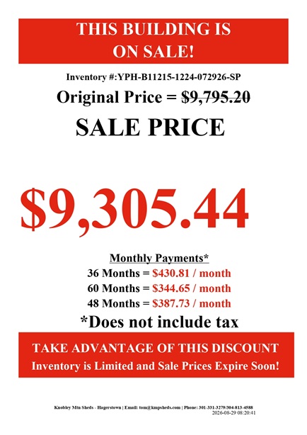 rent to own 12x24 playhouse with vaulted gable in Maryland