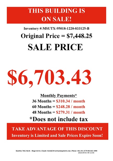 rent to own 12x20 metal side utility