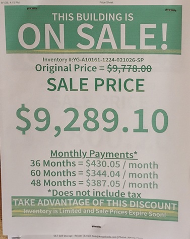 rent to own 12x24 garage utility